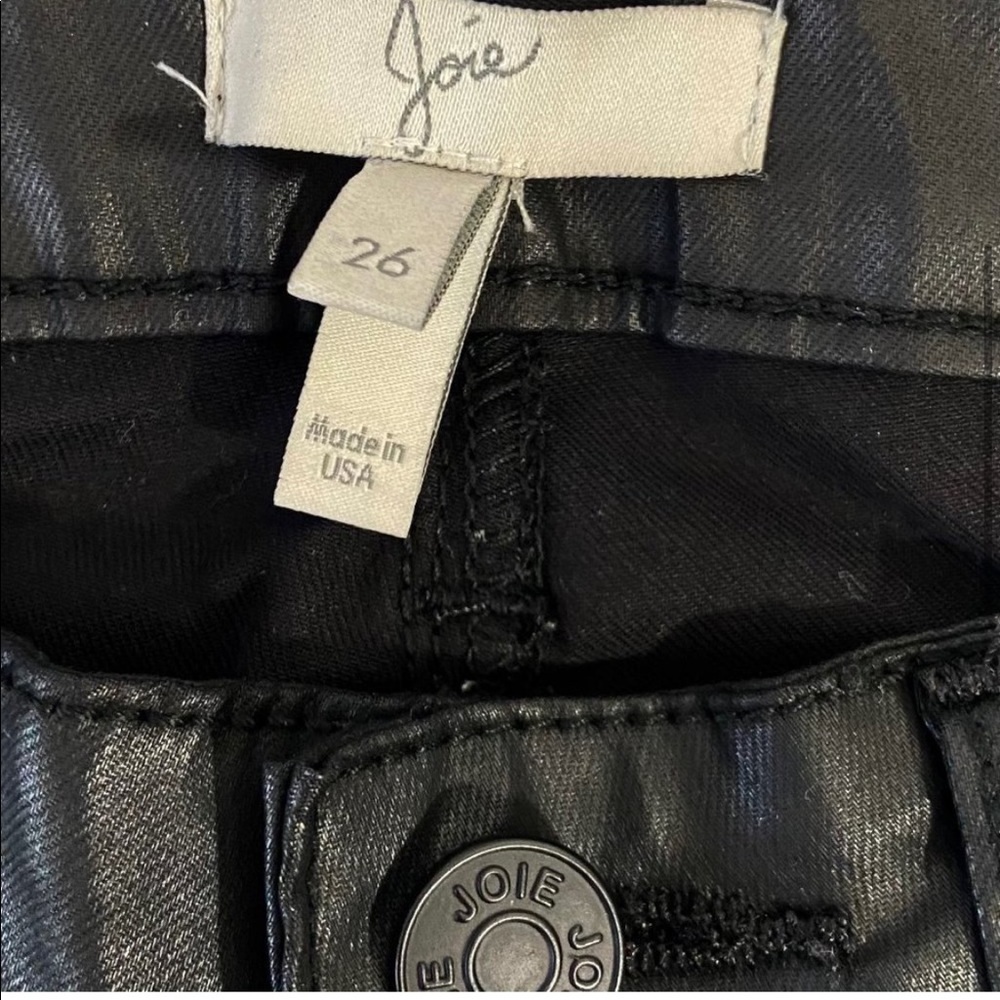 Joie Faux Leather Skinny Jeans Black Size 26
